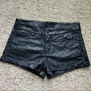 Quilted Faux Leather Shorts